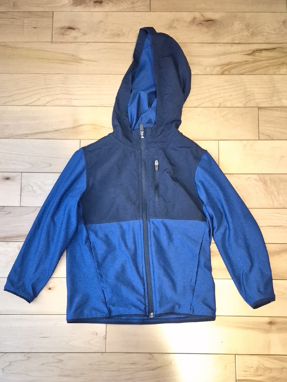 Boys Size 5 Old Navy Two-Tone Blue Kids Hooded Zip Jacket